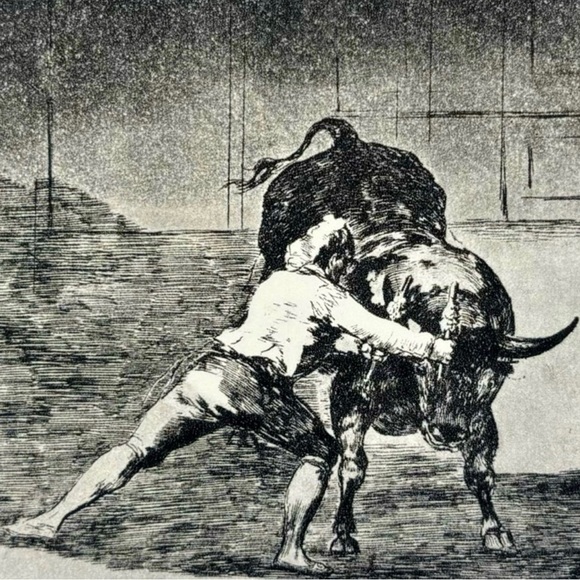 Other - MARTINCHO USES BANDERILLAS Original Antique Vintage Fine Art GOYA Spain Print